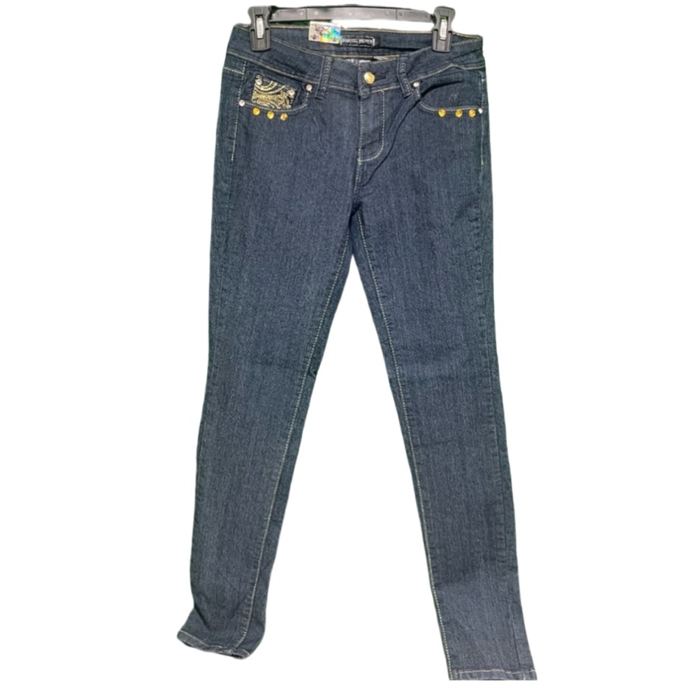 Diamond Premium Juniors Size 7 Skinny Jeans with Gold Embellishments NWT